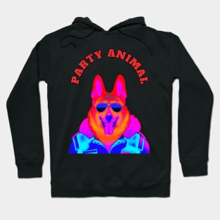 Party Animal Police K9 Dog Synthwave Retro Hoodie